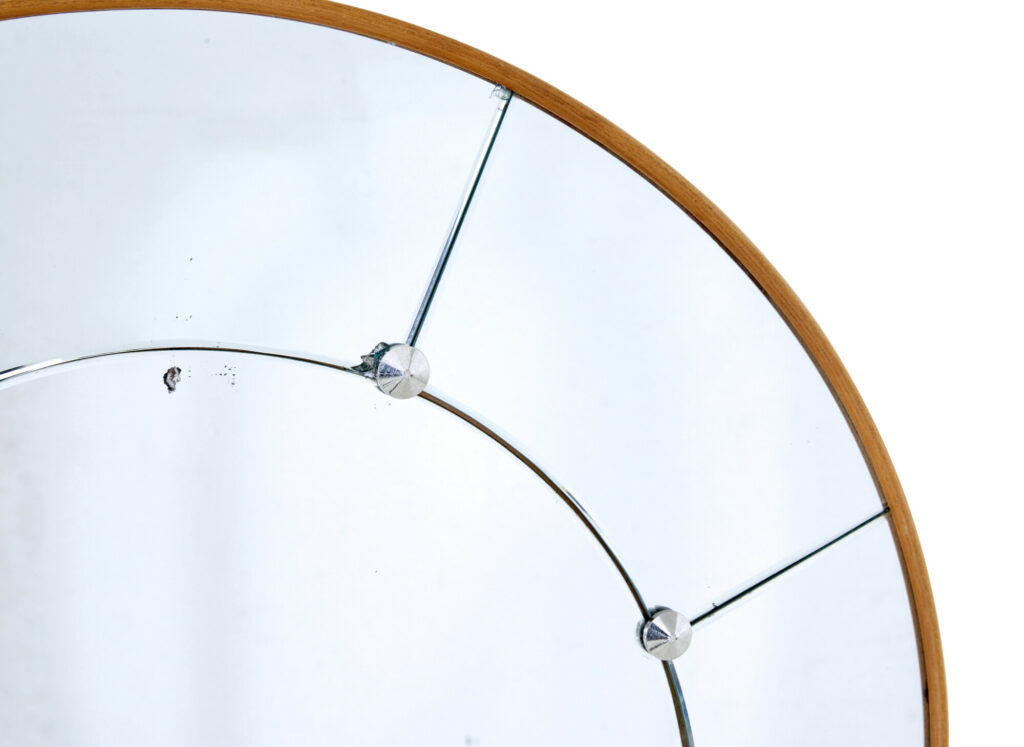 Beech Mid 20th Century Arched Wall Mirror — image 4