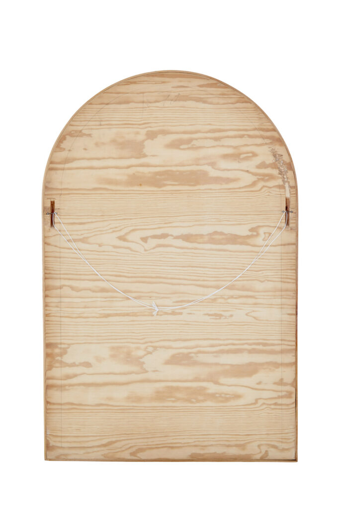 Beech Mid 20th Century Arched Wall Mirror — image 2