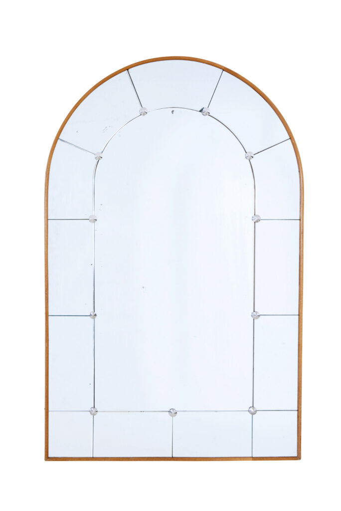 Beech Mid 20th Century Arched Wall Mirror
