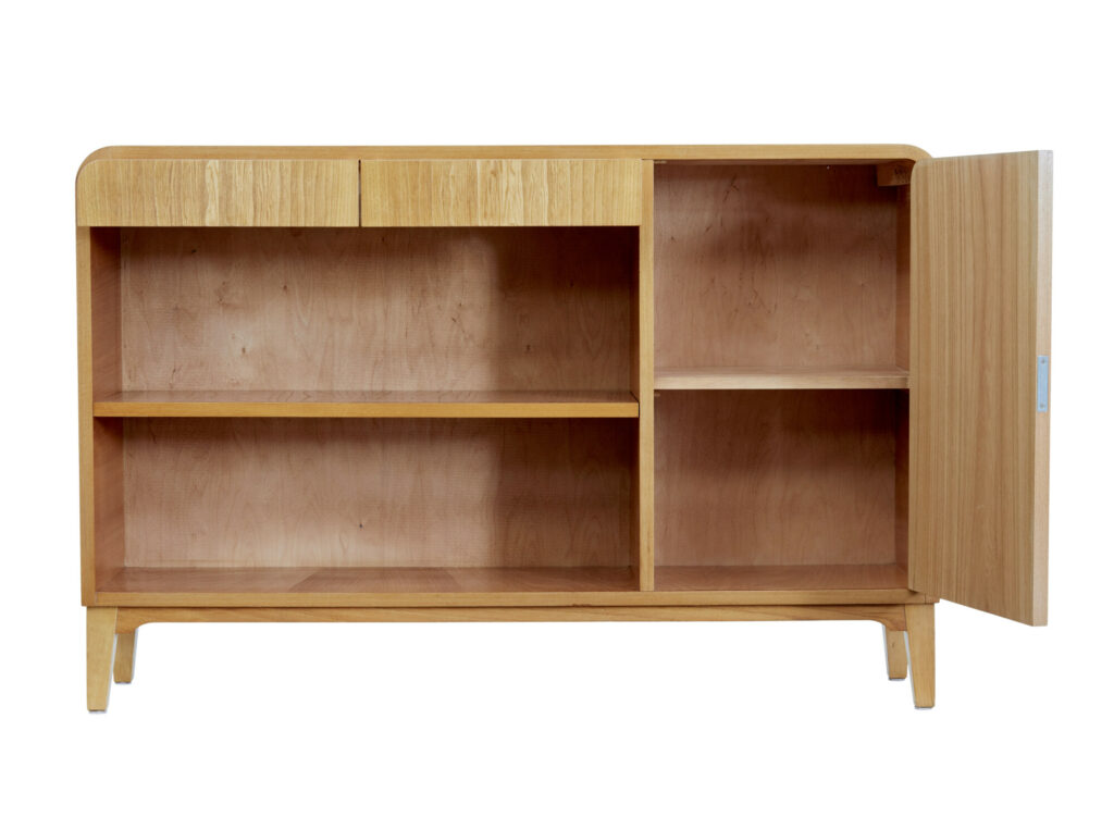 Mid 20th Century Low Open Elm Bookcase — image 3