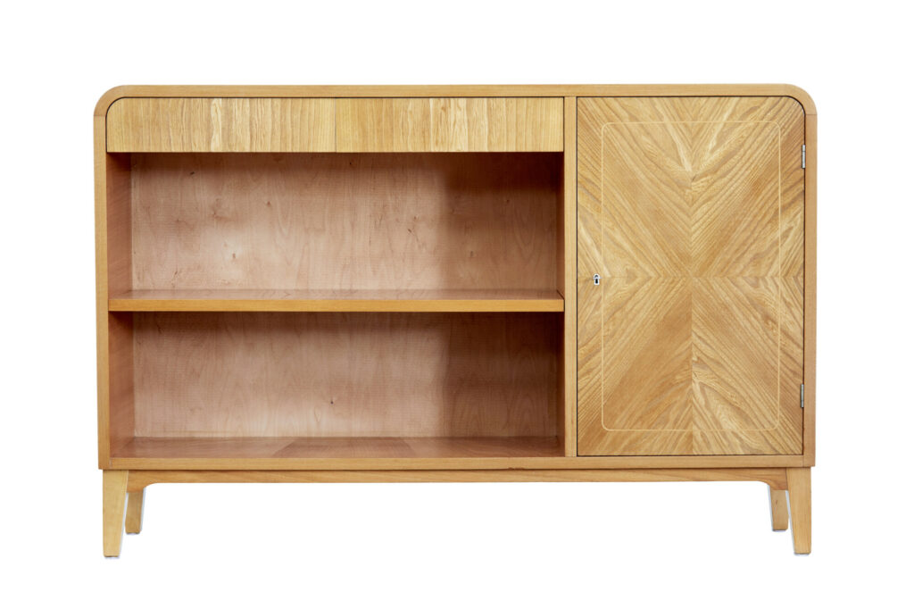 Mid 20th Century Low Open Elm Bookcase — image 2