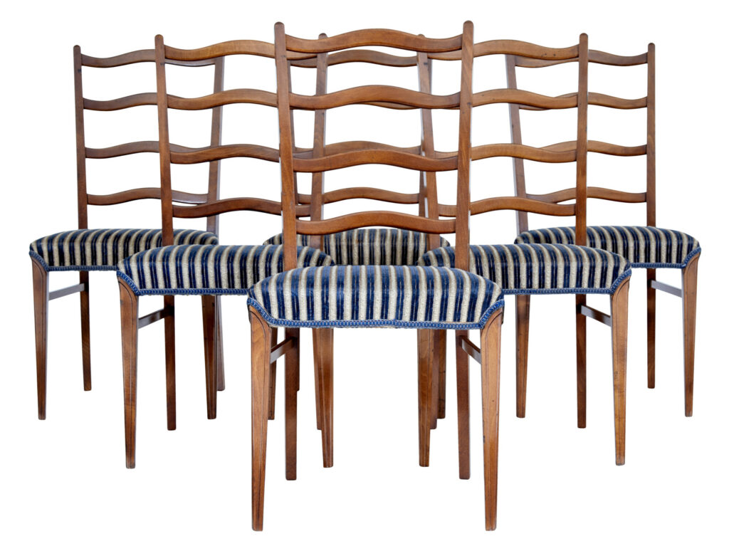 Set of 6 Mid Century Dining Chairs by Alex Hammarlin Flen