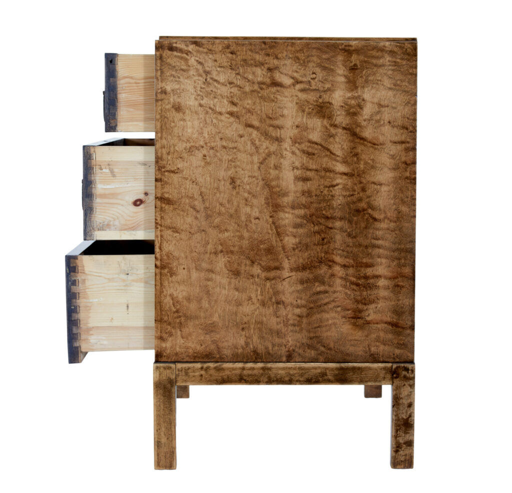 Mid 20th Century Scandinavian Birch Chest of Drawers — image 4