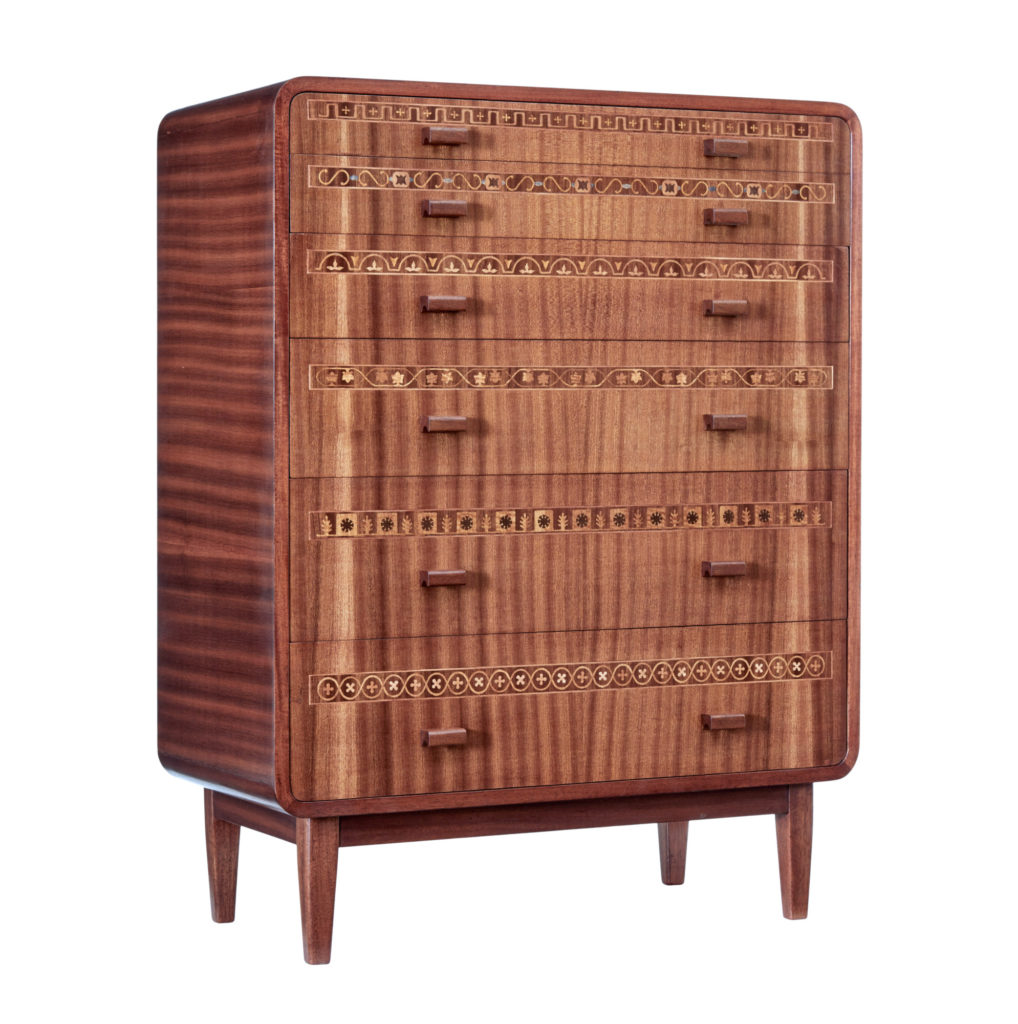 SCANDINAVIAN MID 20TH CENTURY MAHOGANY 6 DRAWER CHEST