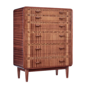 Scandinavian Mid 20th Century Mahogany 6 Drawer Chest — thumbnail 1