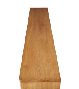 Swedish Mid 20th Century Low Open Elm Bookcase — thumbnail 3