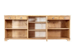 Swedish Mid 20th Century Low Open Elm Bookcase — thumbnail 8