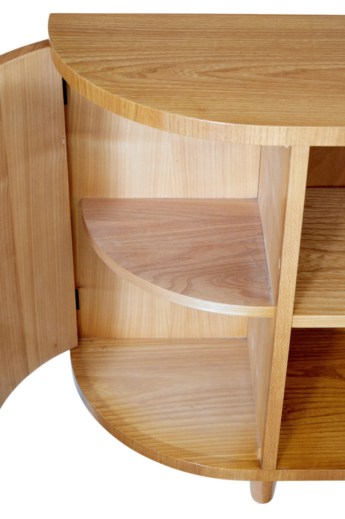 Swedish Mid 20th Century Elm Low Open Bookcase — image 2