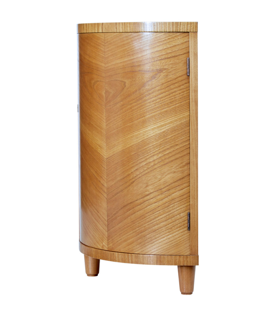 Swedish Mid 20th Century Elm Low Open Bookcase — image 7