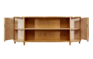 Swedish Mid 20th Century Elm Low Open Bookcase — thumbnail 8