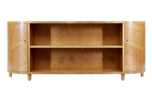 Swedish Mid 20th Century Elm Low Open Bookcase — thumbnail 1