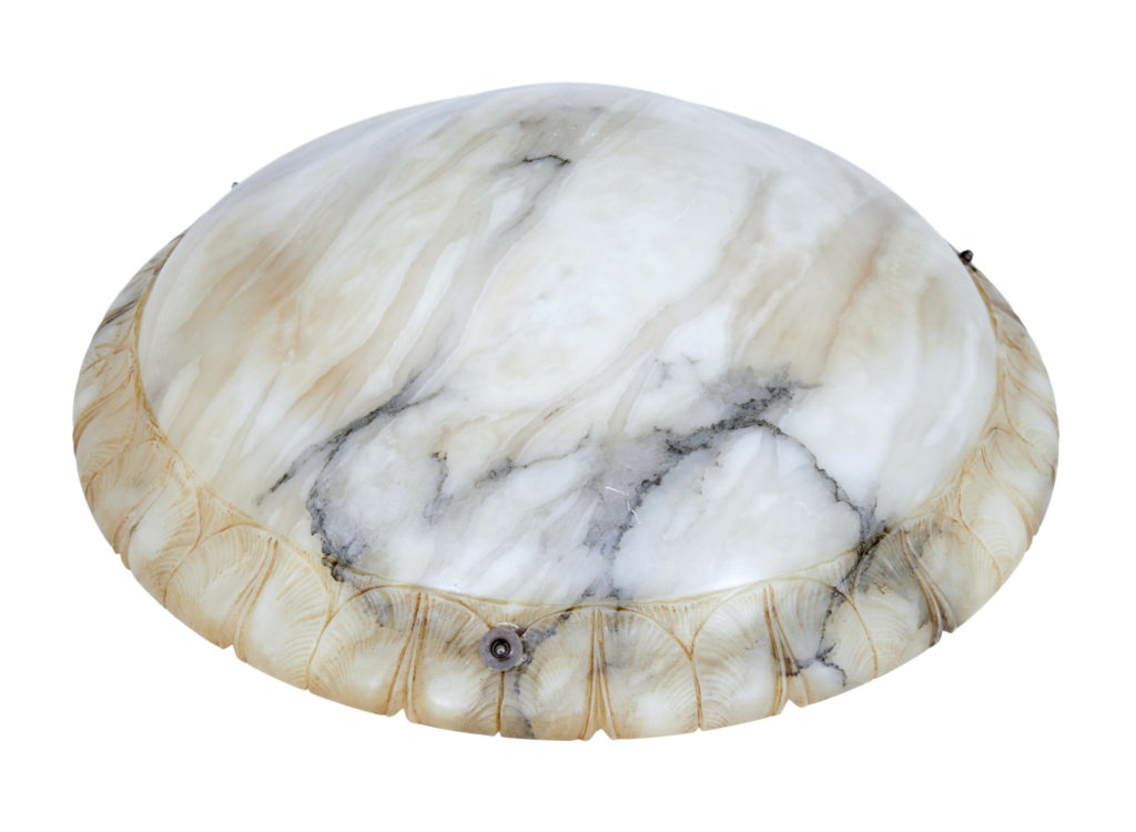 Art Deco Alabaster Hanging Pendant Light — image 2