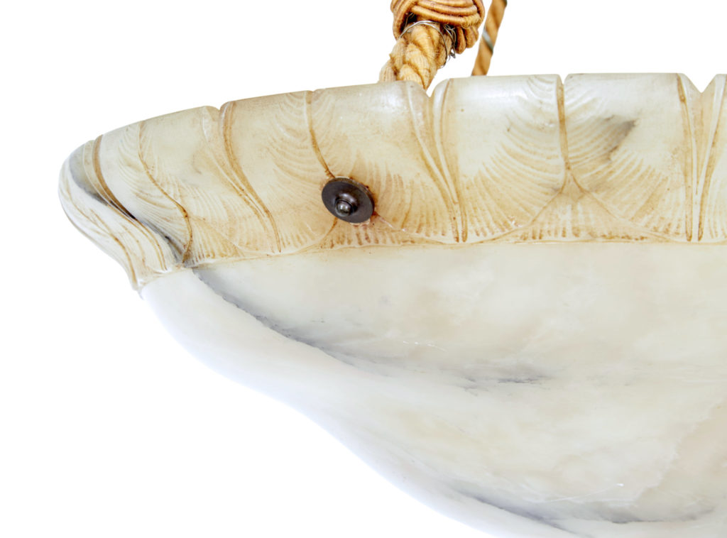 Art Deco Alabaster Hanging Pendant Light — image 4