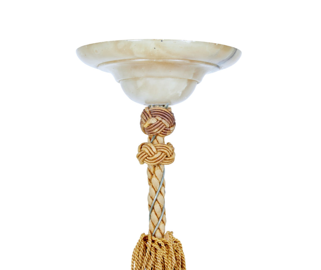 Art Deco Alabaster Hanging Pendant Light — image 6