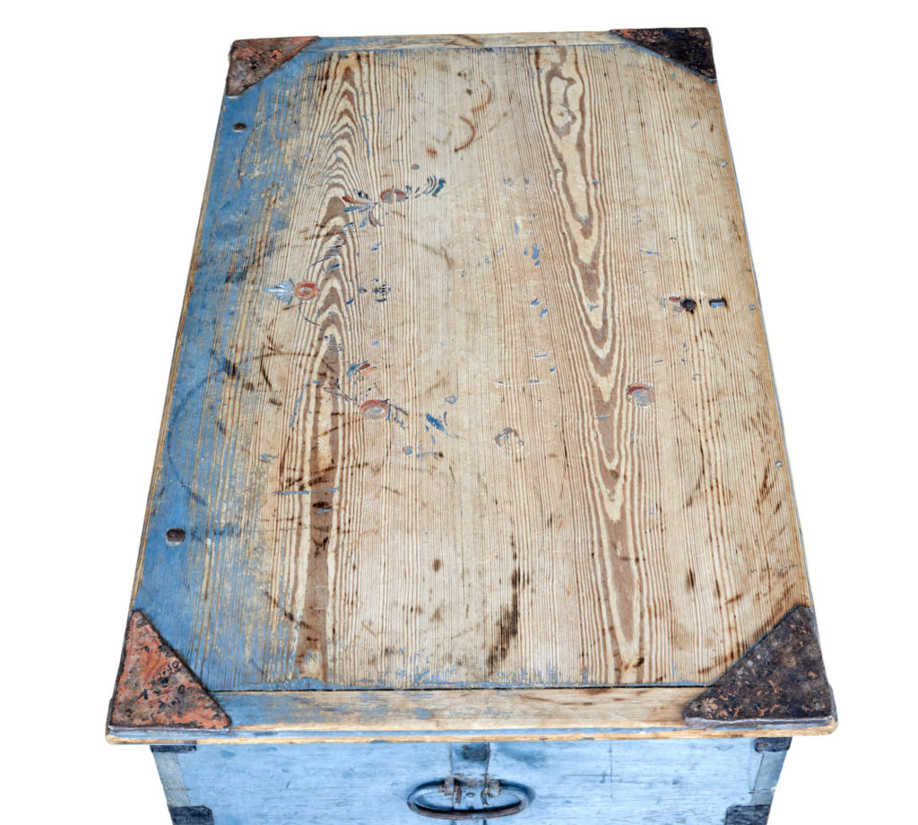 19th Century Swedish Painted Pine Chest — image 3