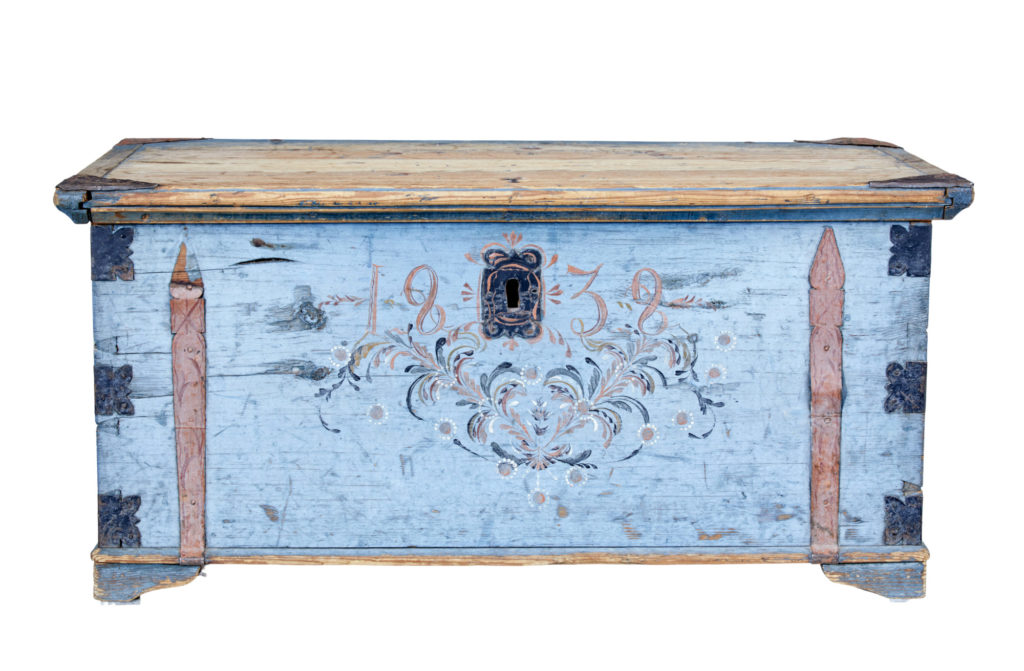 19th Century Swedish Painted Pine Chest