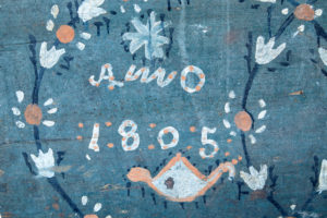 Swedish 19th Century Folk Art Hand Painted Dome Top Coffer — thumbnail 2