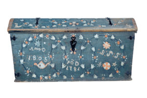 Swedish 19th Century Folk Art Hand Painted Dome Top Coffer — thumbnail 9