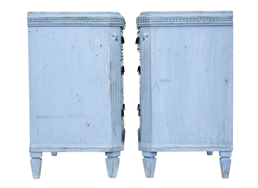 Swedish Pair of 19th Century Painted Blue Commodes — image 5