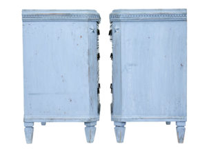 Swedish Pair of 19th Century Painted Blue Commodes — thumbnail 5