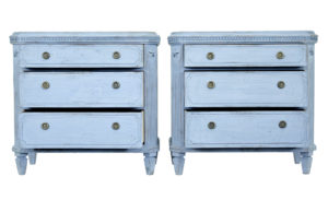 Swedish Pair of 19th Century Painted Blue Commodes — thumbnail 8