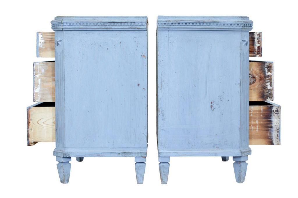 Swedish Pair of 19th Century Painted Blue Commodes — image 7
