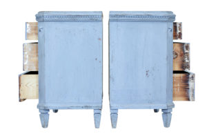 Swedish Pair of 19th Century Painted Blue Commodes — thumbnail 7