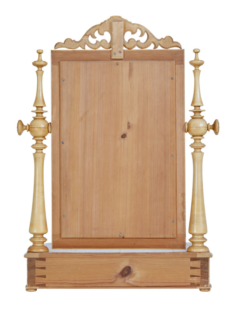 Early 20th Century Burr Birch Vanity Mirror — image 4