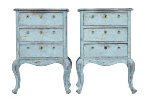 Pair of 19th Century Small Painted Chest of Drawers — thumbnail 1