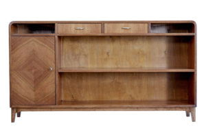 Scandinavian Mid 20th Century Walnut Low Open Bookcase by Bodafors — thumbnail 8