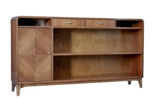 Scandinavian Mid 20th Century Walnut Low Open Bookcase by Bodafors — thumbnail 1