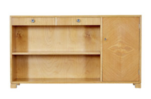 Swedish Mid 20th Century Elm Low Open Bookcase — thumbnail 8