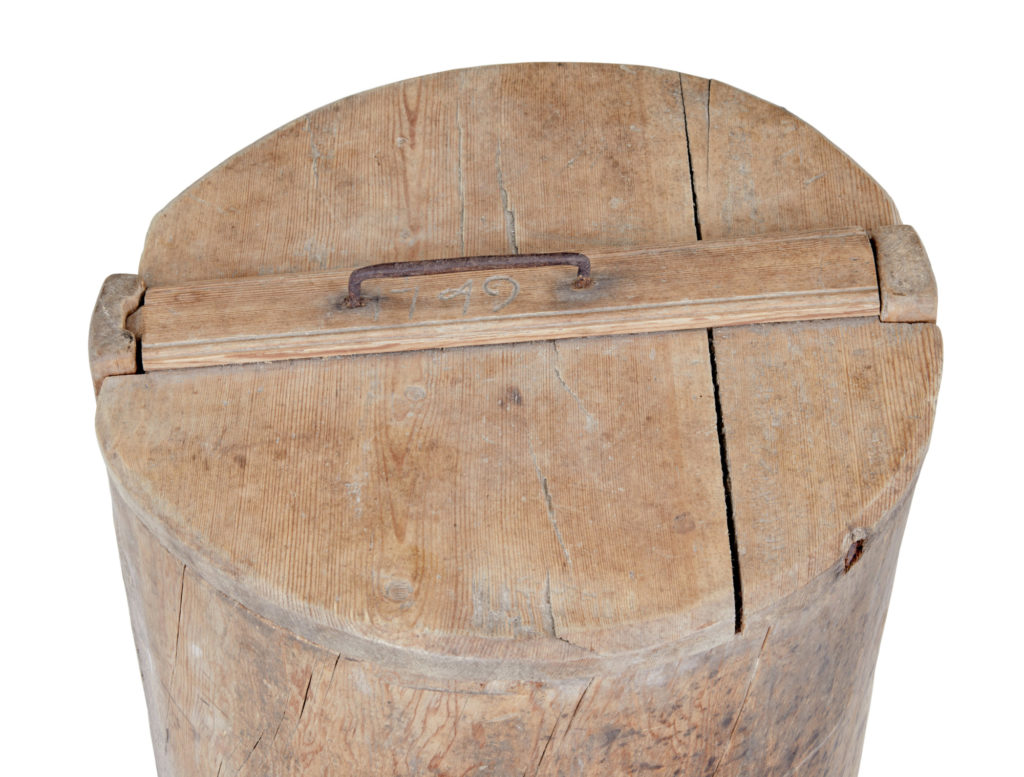 Mid 18th Century Swedish Pine Trunk Flour Bin — image 3