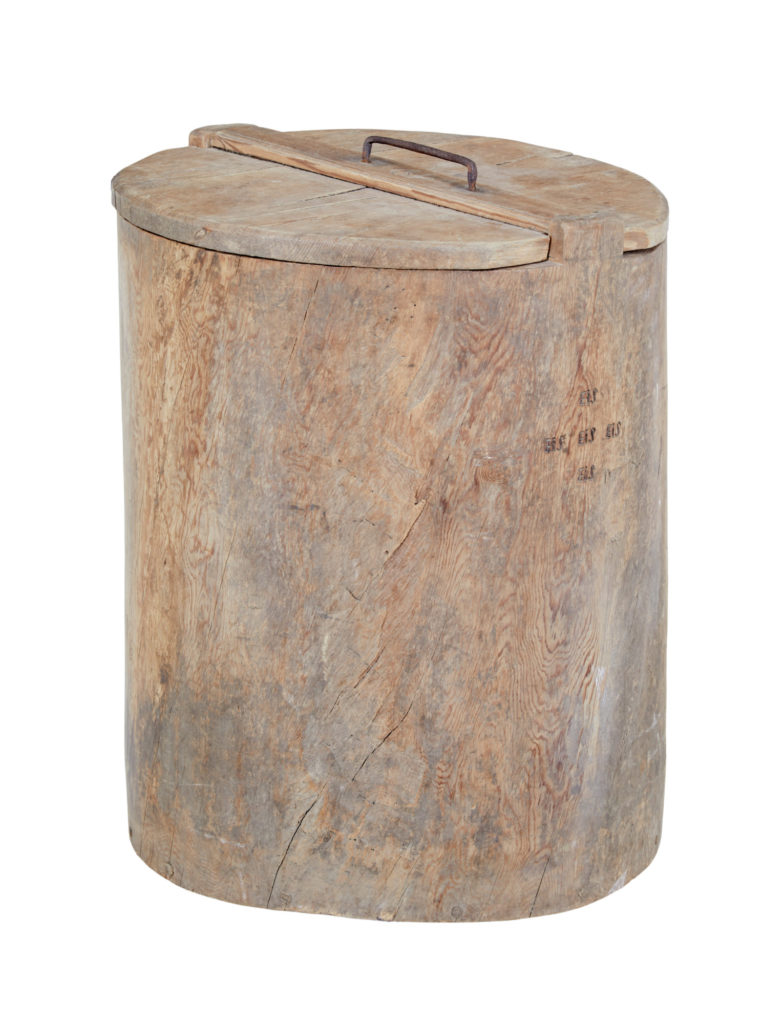 Mid 18th Century Swedish Pine Trunk Flour Bin — image 5