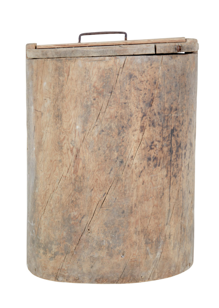 Mid 18th Century Swedish Pine Trunk Flour Bin — image 6