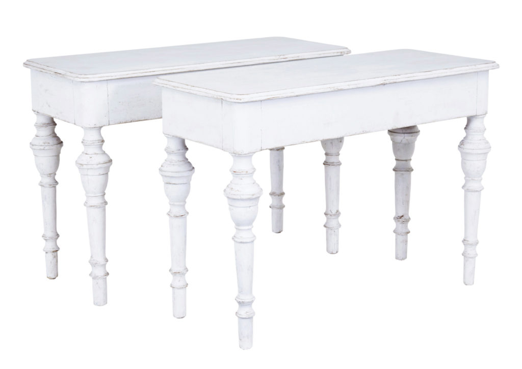 Fine Pair of 19th Century Swedish Painted Pine Console Tables