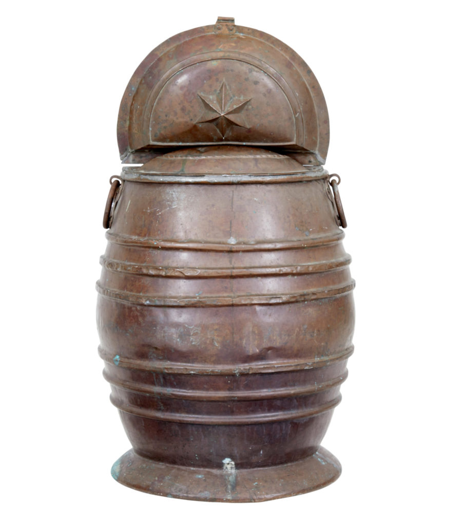 Large Decorative 19th Century Copper Storage Churn — image 7
