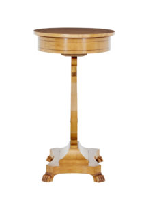 Early 20th Century Swedish Birch Lyre Sewing Table — thumbnail 7