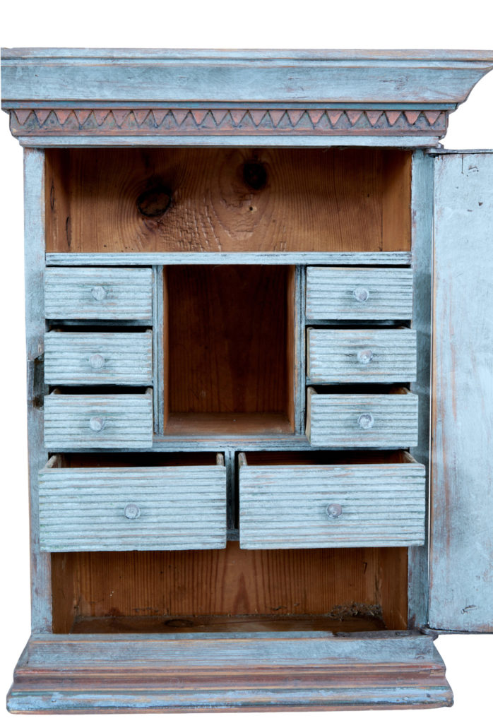 Decorative Small 19th Century Swedish Pine Wall Cupboard — image 4