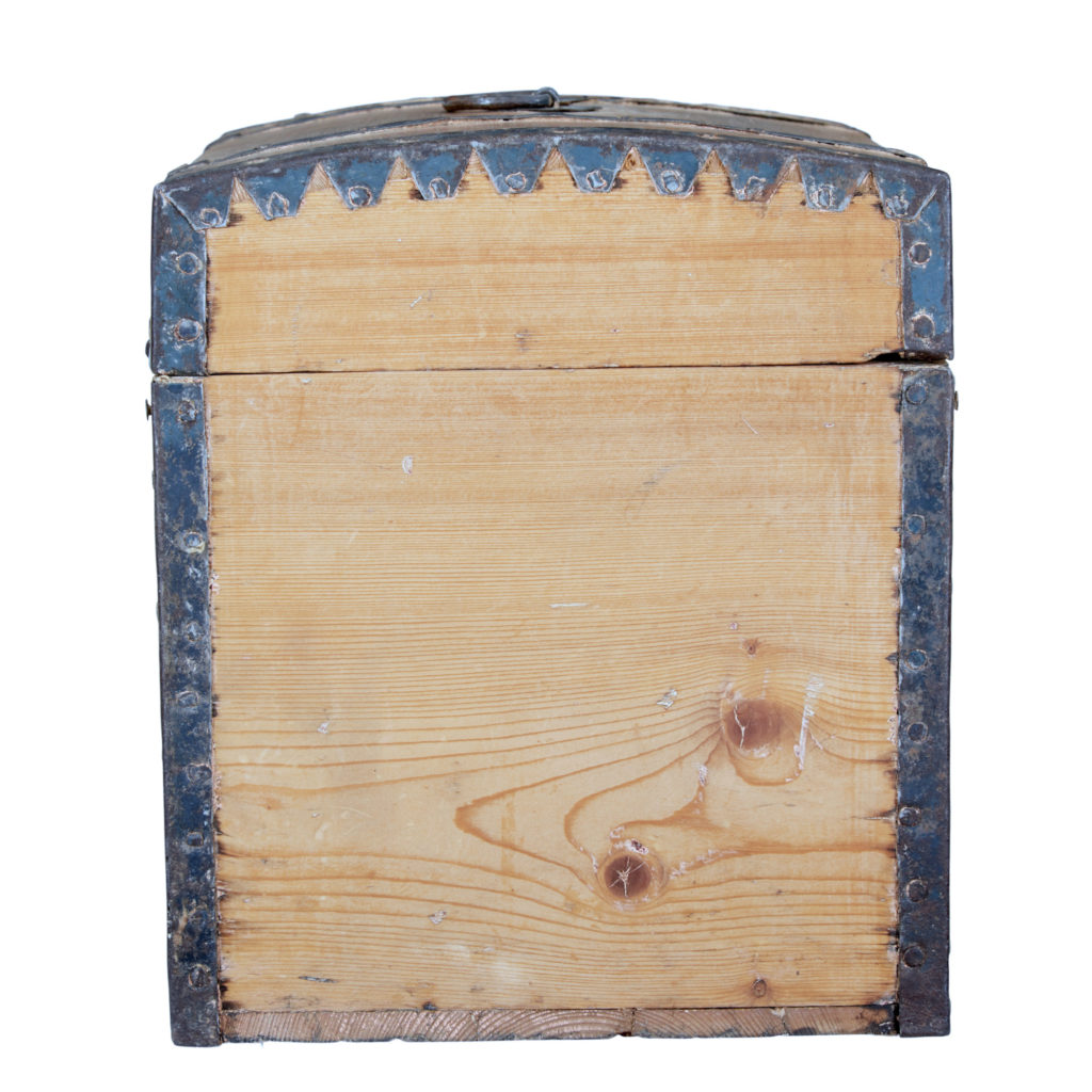 Mid 19th Century Small Swedish Pine Metal Bound Box — image 4