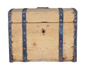 Mid 19th Century Small Swedish Pine Metal Bound Box — thumbnail 7