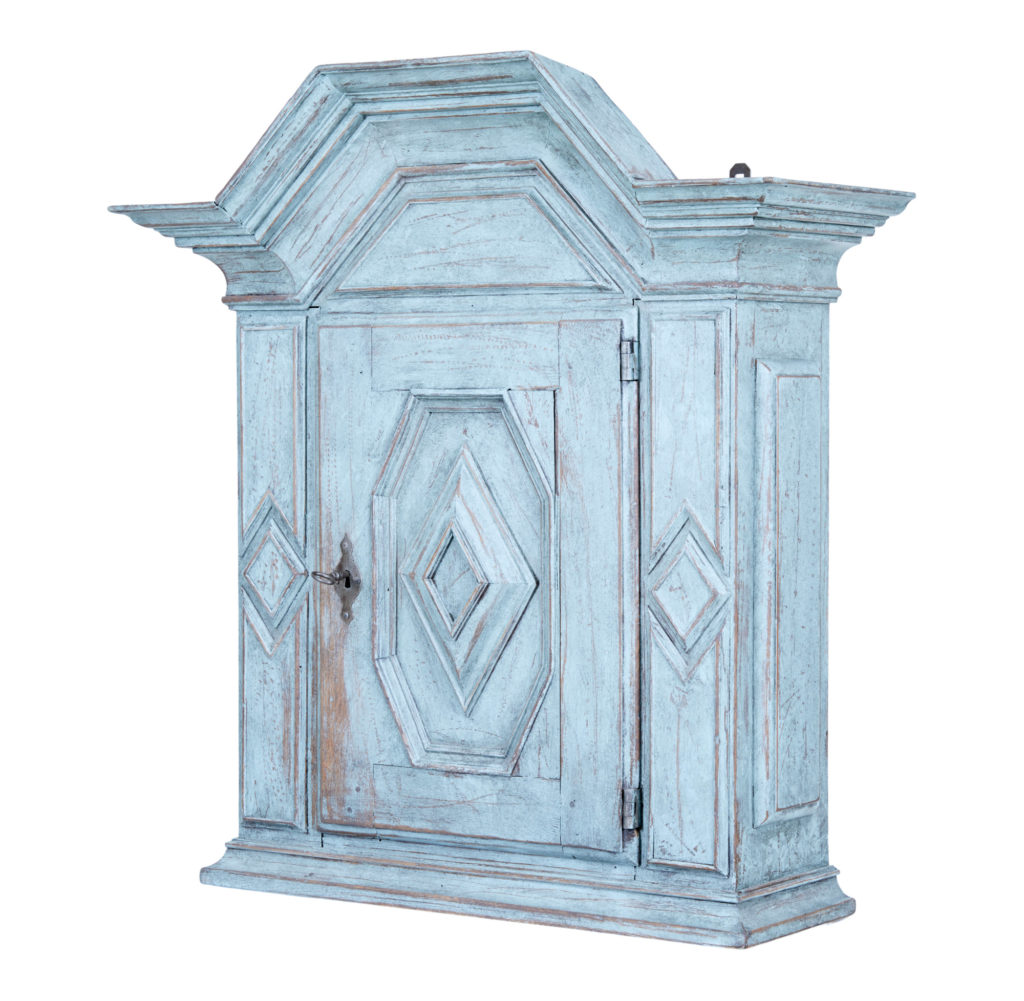 Swedish Painted 19th Century Oak Wall Cabinet