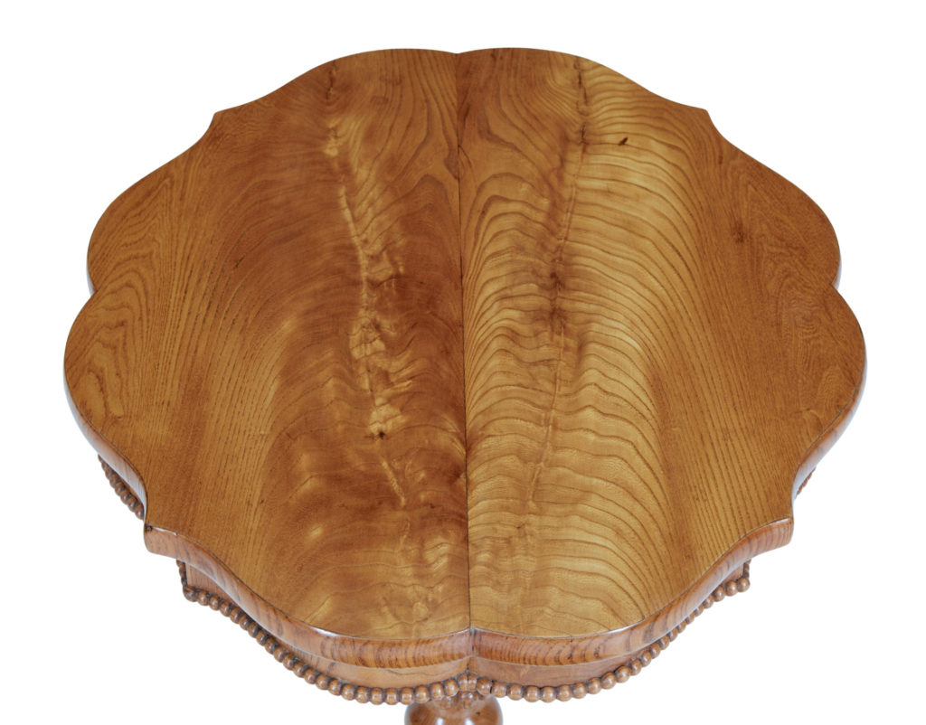 19th Century Swedish Elm Shaped Occasional Table — image 3
