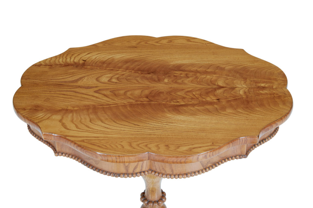 19th Century Swedish Elm Shaped Occasional Table — image 4