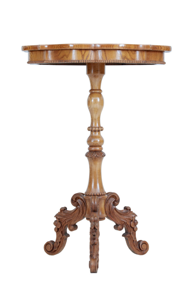 19th Century Swedish Elm Shaped Occasional Table — image 6