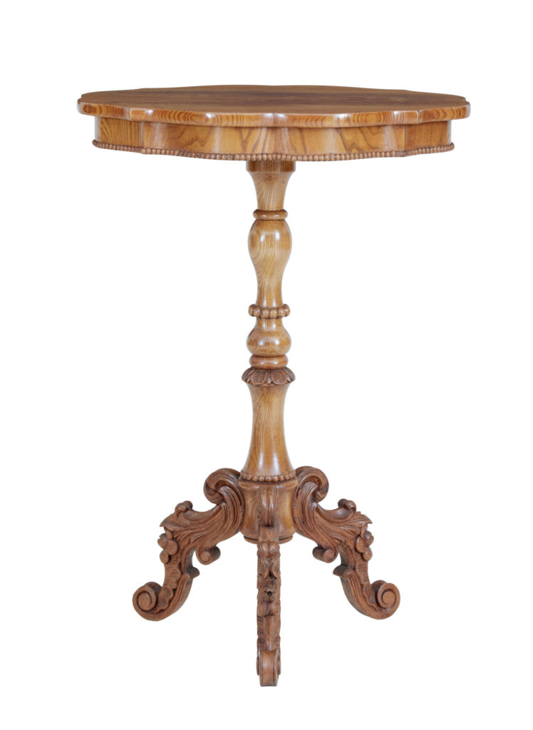 19TH CENTURY SWEDISH ELM SHAPED OCCASIONAL TABLE