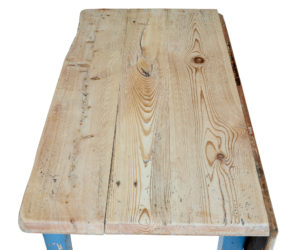 19th Century Rustic Swedish Painted Pine Drop Leaf Table — thumbnail 3