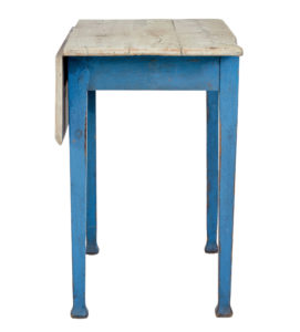 19th Century Rustic Swedish Painted Pine Drop Leaf Table — thumbnail 6