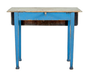 19th Century Rustic Swedish Painted Pine Drop Leaf Table — thumbnail 5