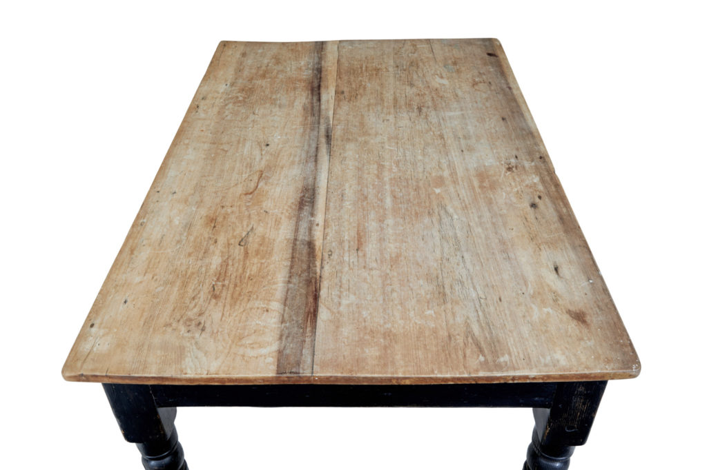 19th Century Painted Pine Victorian Country Kitchen Table — image 3